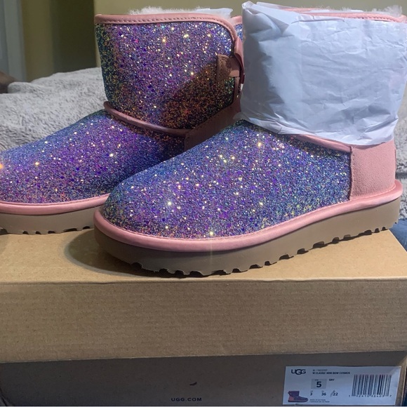 Rare Uggs Brand New Discontinued Sparkly Pink/Purple Boots Amazingly Beautiful - Picture 3 of 11